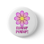 Flower Power Pinback Button