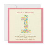 Flower Power First Birthday Invitation - Pink