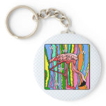 Flower-Power Flamingo keychains