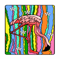 Flower-Power Flamingo Photo Cut Out