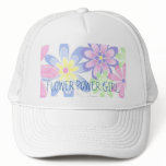 FLOWER POWER GIRL BABY BLUE hats