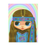 Flower Power Hippie Doll Postcard