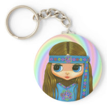 Flower Power Hippie Keychain