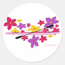 Flower Power Kayak Round Sticker