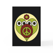 Flower Power Owls Greeting Card