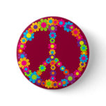 Flower Power Peace buttons