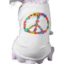 Flower Power Peace Doggie T-shirt