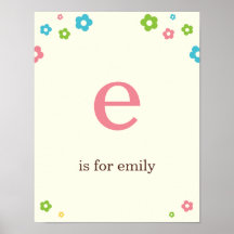 Flower Power Personalised Kids Wall Art Print