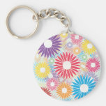 Flower Power Print Keychains