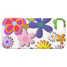Flower Power Retro Floral Vector Case For The iPhone 5