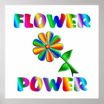 Flower Power Retro Poster