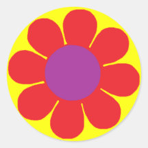 Flower Power Round Stickers