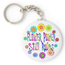 Flower Power Rules Key Chains