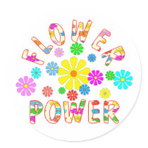 FLOWER Power Round Stickers