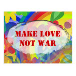 Flower Power & your text, MAKE LOVE NOT WAR Postcard