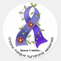 Flower Ribbon 1 CFS Chronic Fatigue Syndrome Sticker