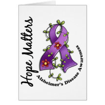 Flower Ribbon 4 Hope Matters Alzheimer's Disease Card