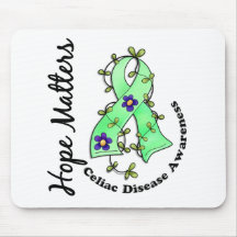Flower Ribbon 4 Hope Matters Celiac Disease Mouse Mat