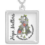 Flower Ribbon 4 Hope Matters Diabetes Pendants