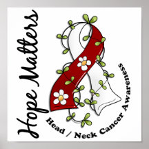 Flower Ribbon 4 Hope Matters Head Neck Cancer Print