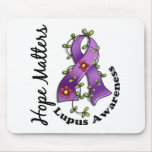 Flower Ribbon 4 Hope Matters Lupus Mouse Mat
