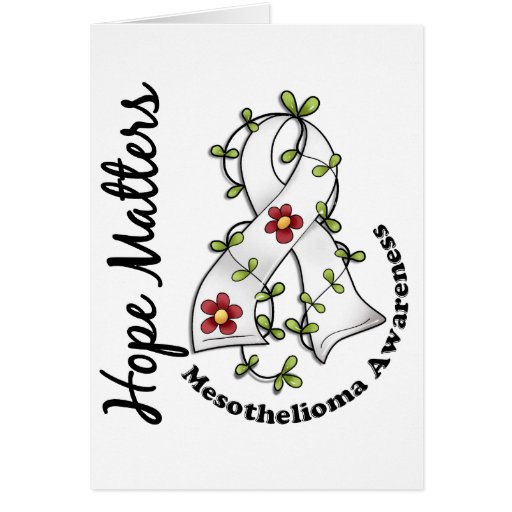 Flower Ribbon 4 Hope Matters Mesothelioma Greeting Card