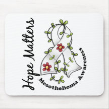 Flower Ribbon 4 Hope Matters Mesothelioma Mouse Pads