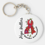Flower Ribbon 4 Hope Matters Stroke Key Chain