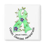 Flower Ribbon CELIAC DISEASE AWARENESS T-Shirts magnets