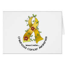 Flower Ribbon CHILDHOOD CANCER AWARENESS T-Shirts Card