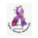 Flower Ribbon CYSTIC FIBROSIS AWARENESS T-Shirts postcards