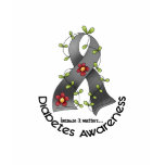 Flower Ribbon DIABETES AWARENESS T-Shirts & Gifts