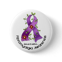 Flower Ribbon FIBROMYALGIA AWARENESS T-Shirts