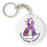 Flower Ribbon FIBROMYALGIA AWARENESS T-Shirts keychains