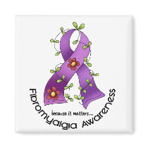 Flower Ribbon FIBROMYALGIA AWARENESS T-Shirts