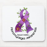 Flower Ribbon FIBROMYALGIA AWARENESS T-Shirts mousepads