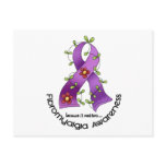 Flower Ribbon FIBROMYALGIA AWARENESS T-Shirts postcards