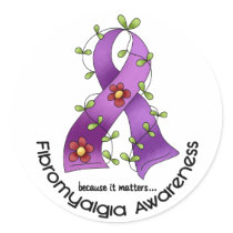 Flower Ribbon FIBROMYALGIA AWARENESS T-Shirts