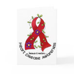 Flower Ribbon HEART DISEASE AWARENESS T-Shirts cards