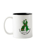 Flower Ribbon LIVER CANCER (EMERALD GREEN Ribbon) mugs