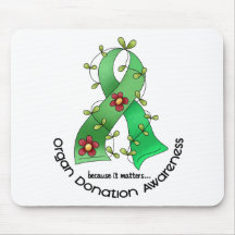 Flower Ribbon ORGAN DONATION AWARENESS Apparel Mousemat