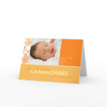 Flower Scribbles Orange • Baby Announcement cards