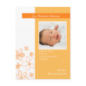 Flower Scribbles Orange • Baby Announcement postcards