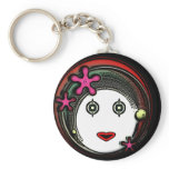 Flower Space GIrl keychains