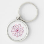 Flower spiral light purple lacy design graphic key chain