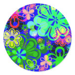 FLOWER STICKERS - GROOVY TIMZ ROUND STICKERS