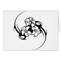 Flower Swirl Design Greeting Card