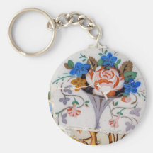 Flower tiles key chains
