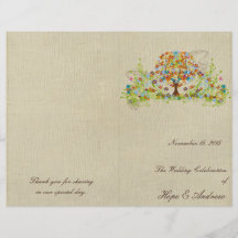 Flower Tree Wedding Program Custom Flyer