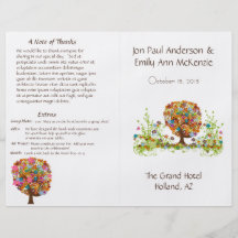 Flower Tree Wedding Program Flyers